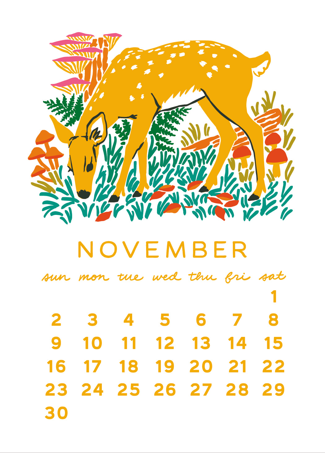2025 Forest Friends Letterpress Desk Calendar