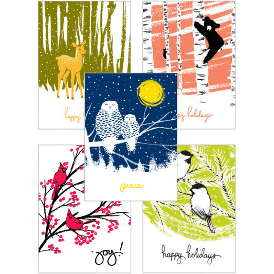 Assorted Winter Animals Note Card Set