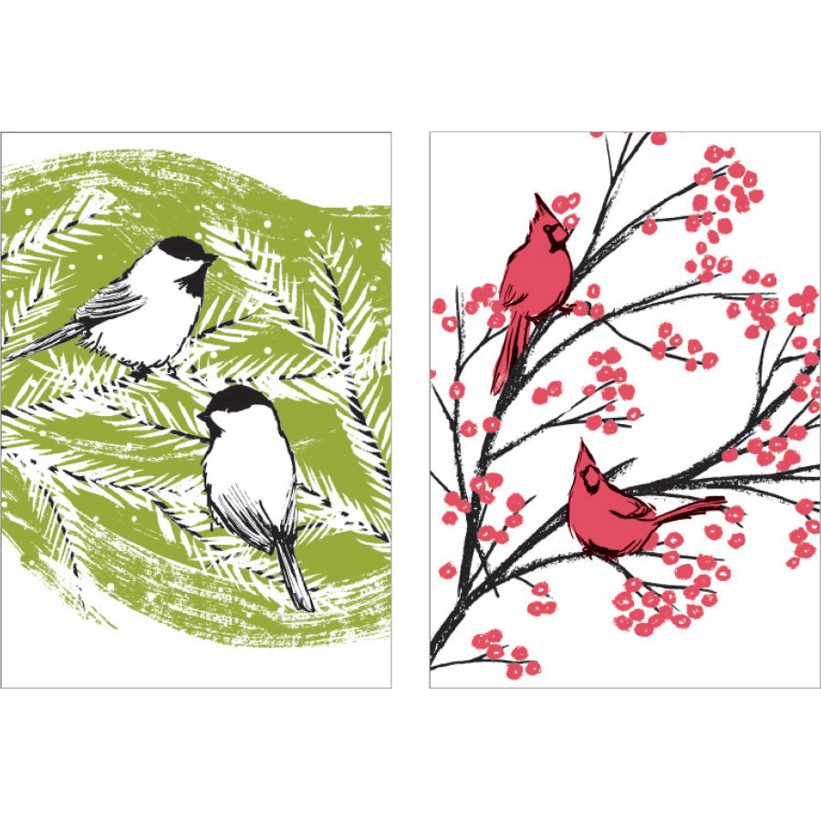 Assorted Mini Winter Birds Enclosure Card Set