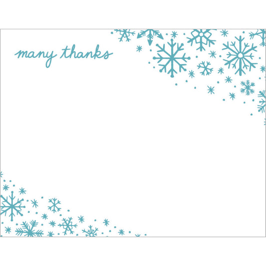 Snowflakes Note Cards with Letterpress Envelopes