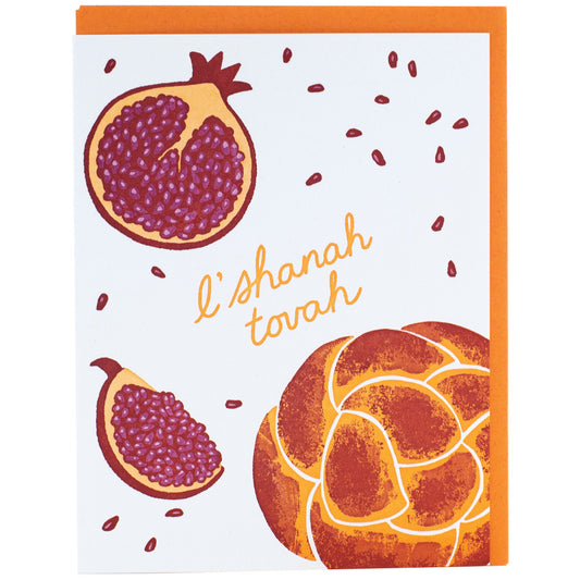 Challah & Pomegranates Rosh Hashanah Card