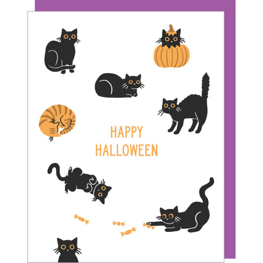 Scardey Cats Halloween Card