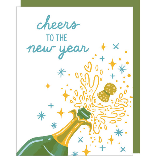 Champagne Pop New Year Card