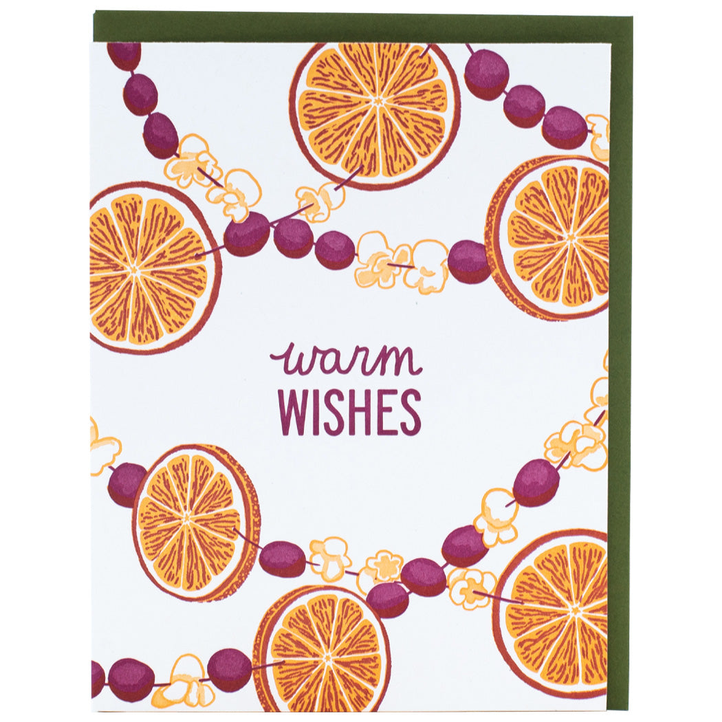Festive Orange Slice Garland Holiday Card