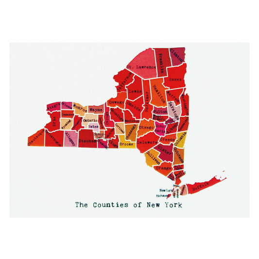 Map of New York Note Card