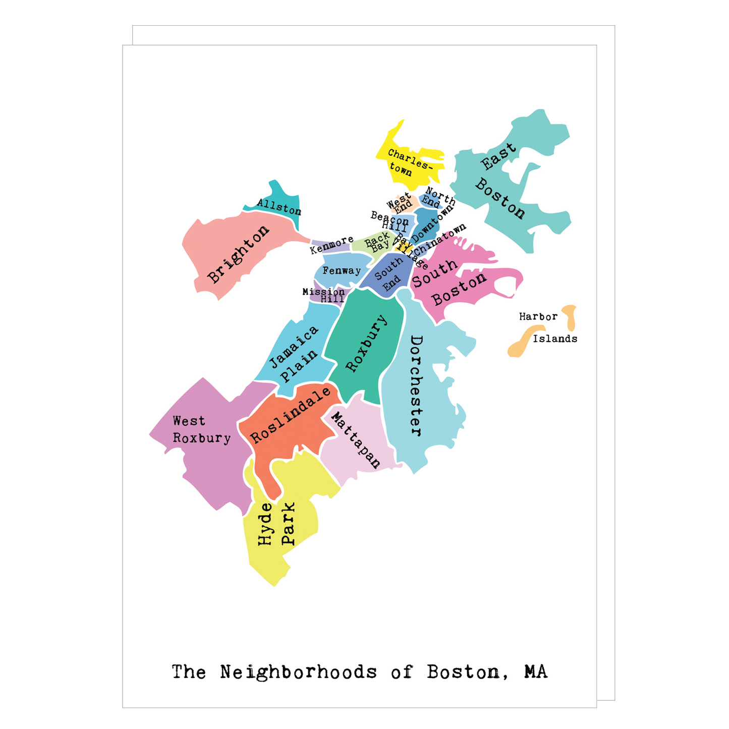 Map of Boston (Rainbow)
