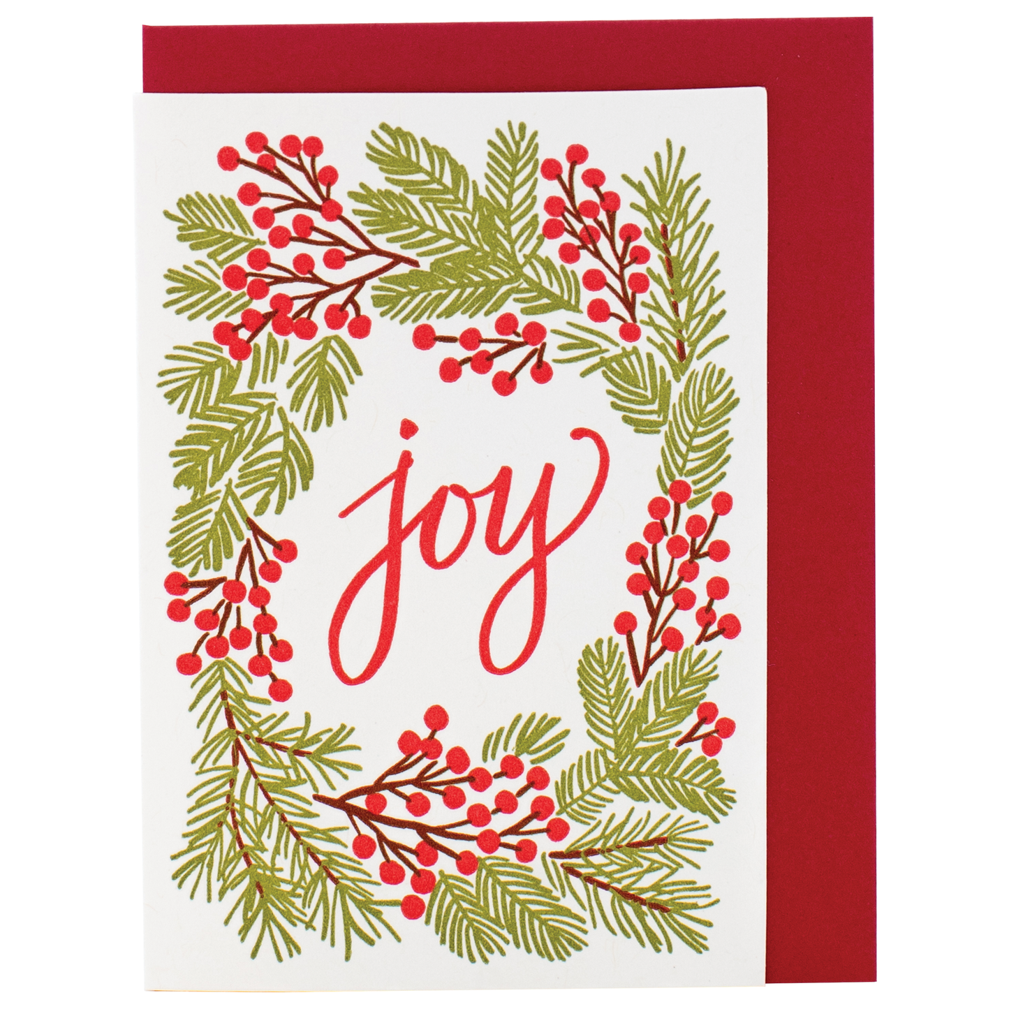Mini Joy Berry Wreath Holiday Enclosure Card
