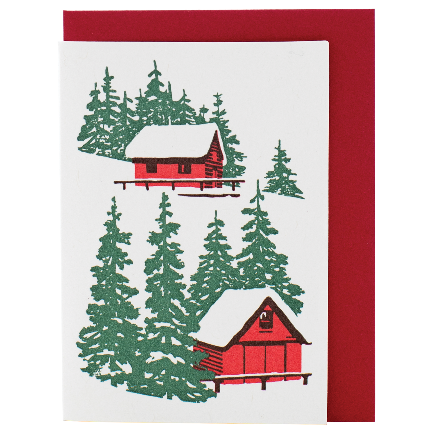 Mini Hillside Cabins Holiday Enclosure Card