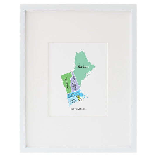 Map of New England Art Print