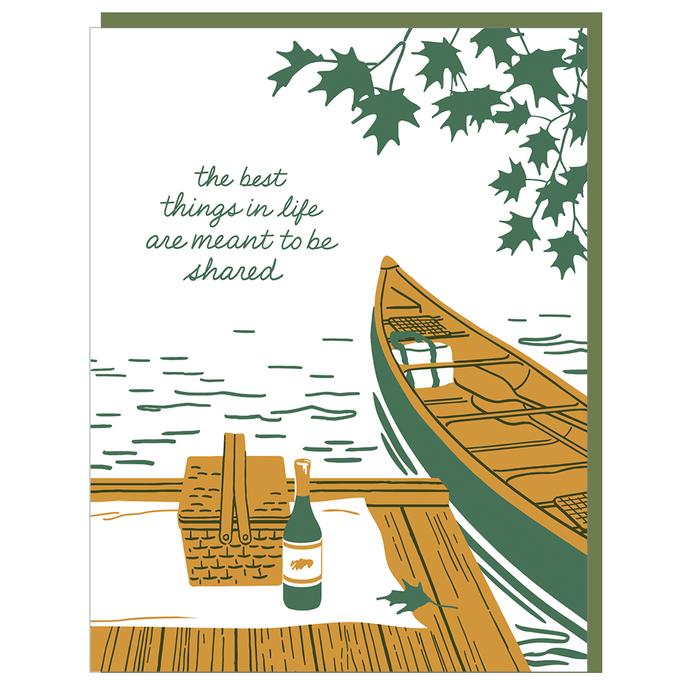 Canoe For Two Love Card