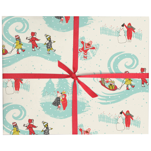 Kids In The Snow Gift Wrap